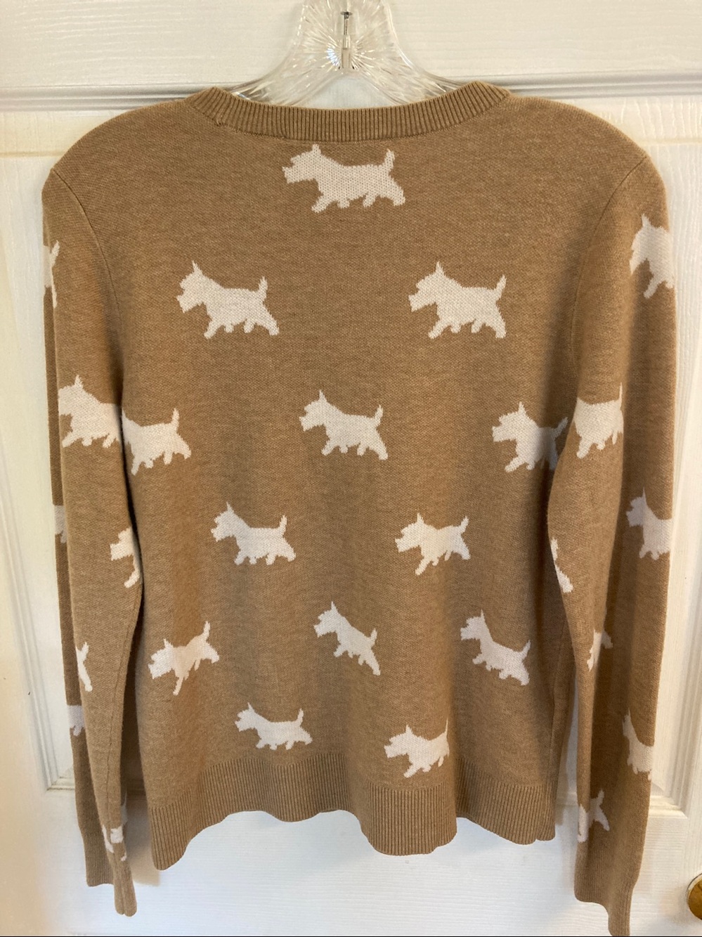 LOFT Tan Sweater with White Terrier Dog Motif - Picture 4 of 6